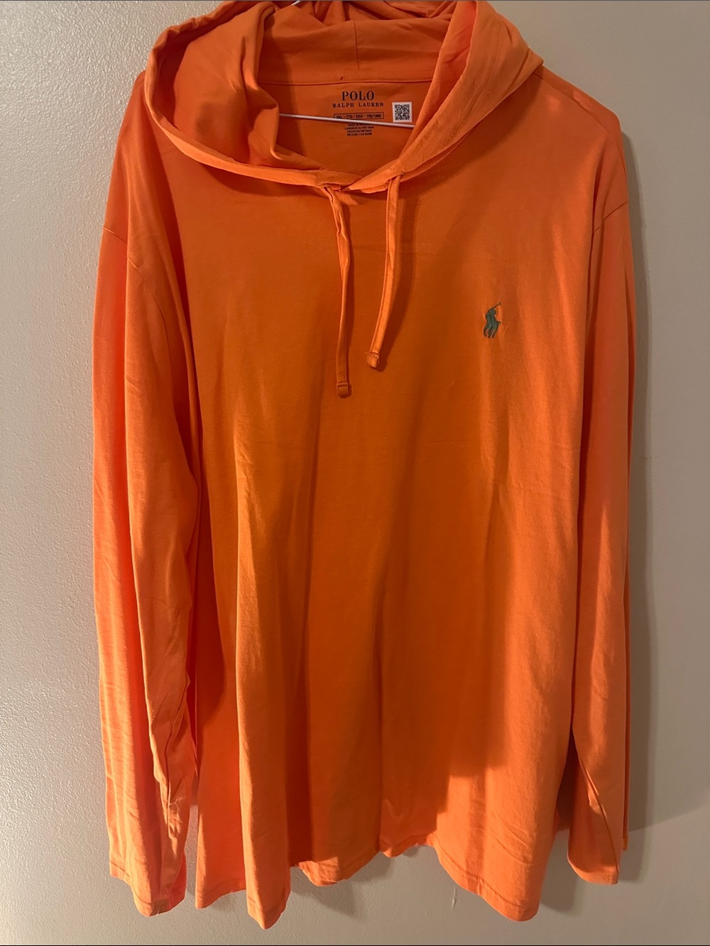Polo by Ralph Lauren Bright Orange Hooded Long-Sleeve Shirt